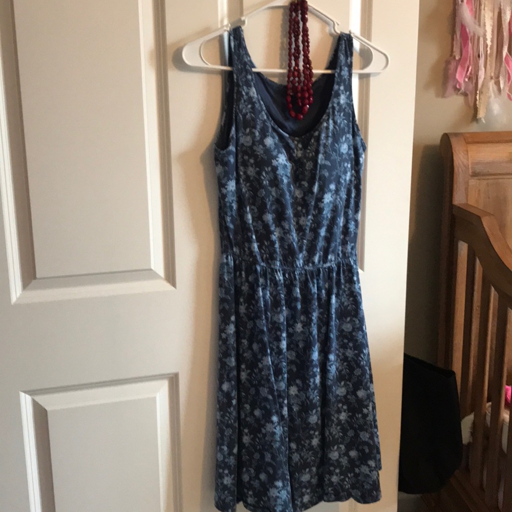 Blue floral dress with built in bra!